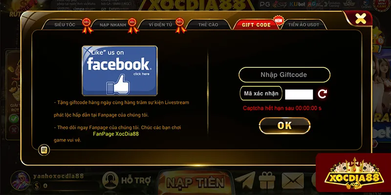 Hướng dẫn nhập mã code XOCDIA88 và nhận thưởng nhanh chóng