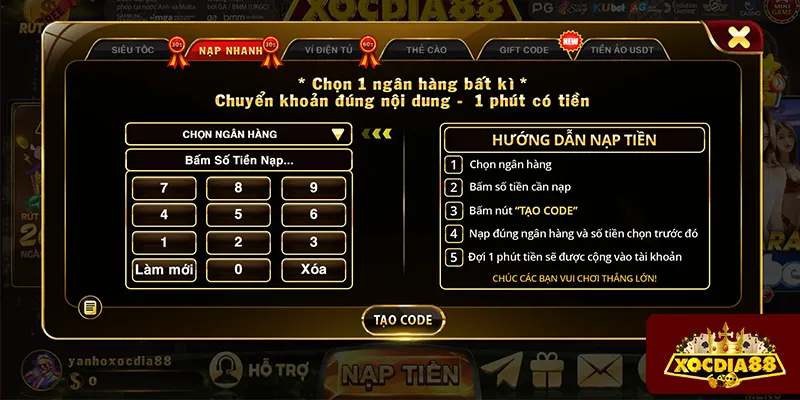 Xác minh hai yếu tố (2FA) tại XOCDIA88