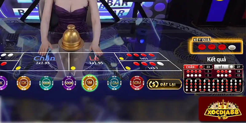 Bảng thống kê  lịch sử các ván cược xóc đĩa